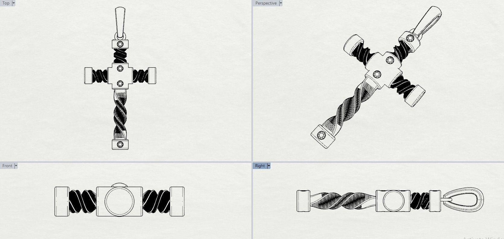 JESUS CROSS DIAMOND PENDANT 3D print model_6