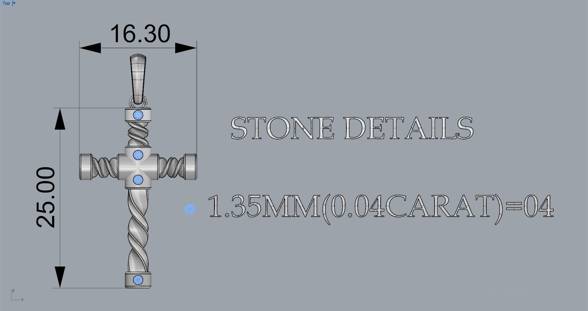 JESUS CROSS DIAMOND PENDANT 3D print model_5