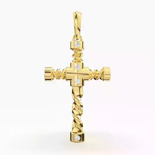 JESUS CROSS DIAMOND PENDANT