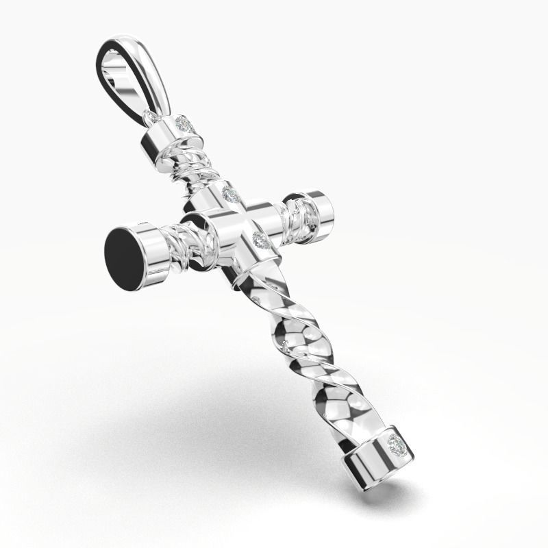 JESUS CROSS DIAMOND PENDANT 3D print model_13