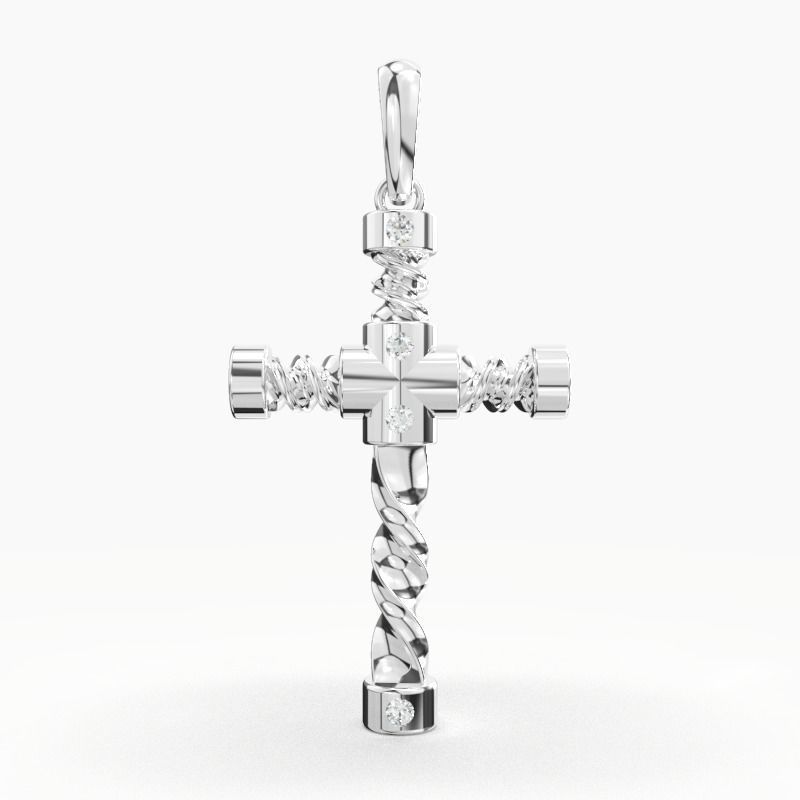 JESUS CROSS DIAMOND PENDANT 3D print model_11