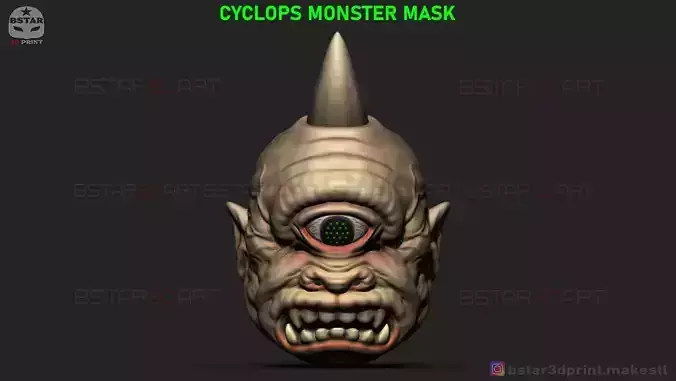 Cyclops Monster Mask - Horror Scary Mask - Halloween Cosplay  3D print model