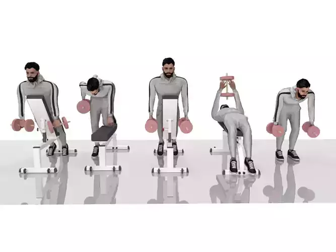 Gym-Lat Animated Low-poly 3D model