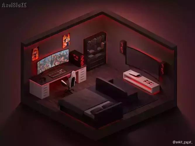 Gaming Room 3D model