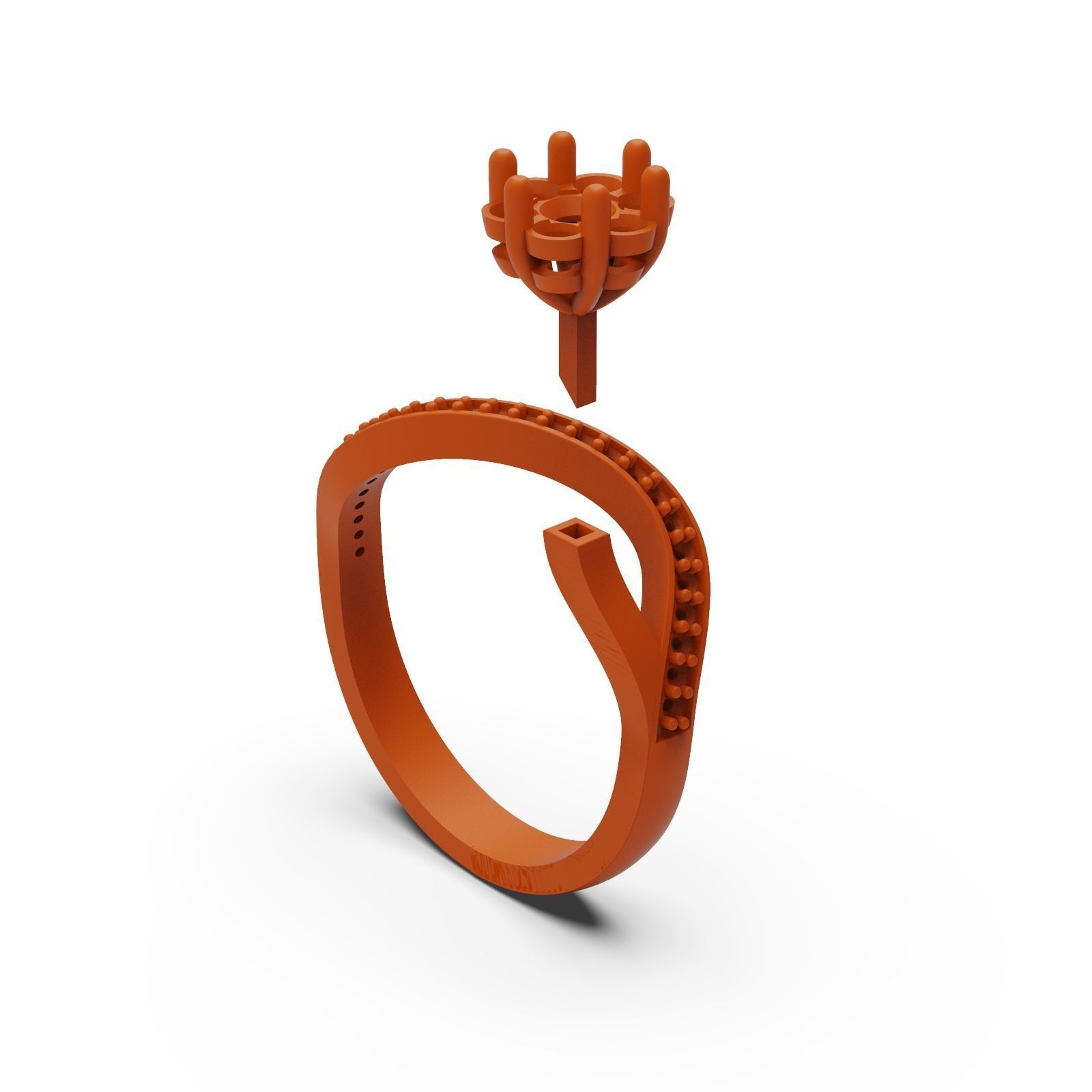 Diamond ring rail-F 3D print model_4