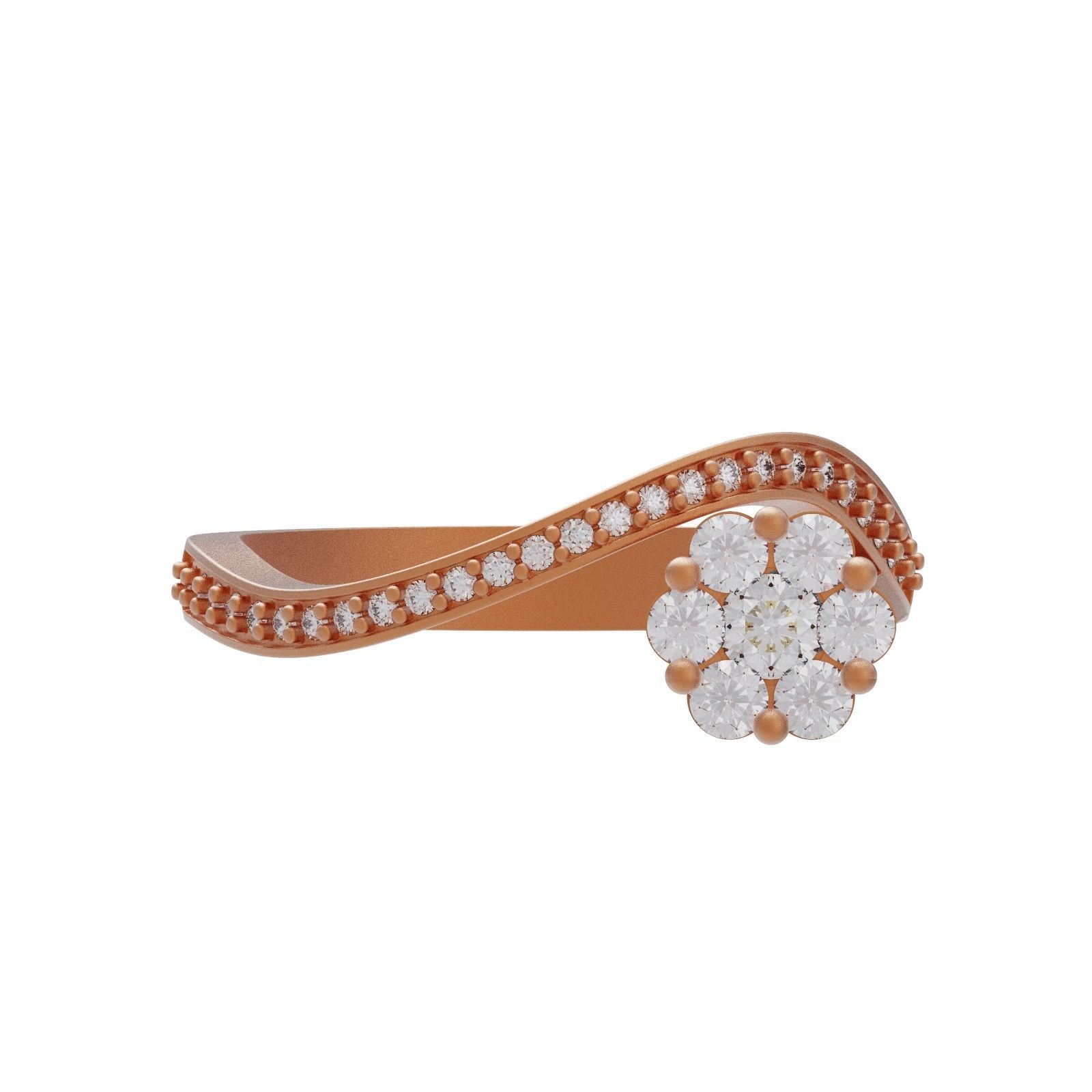 Diamond ring rail-F 3D print model_1