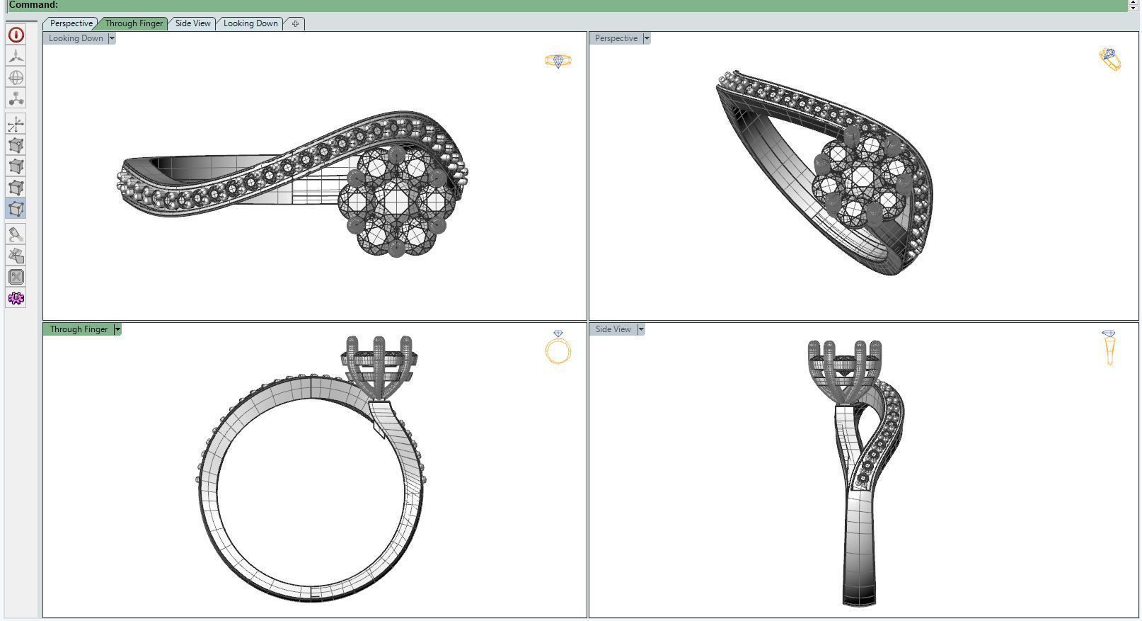 Diamond ring rail-F 3D print model_6