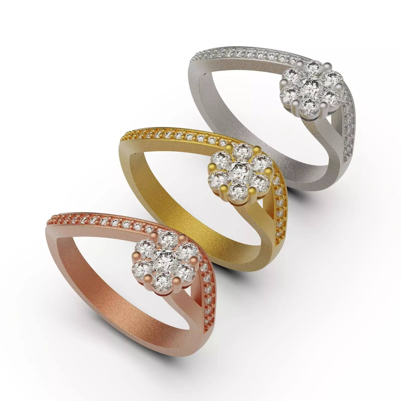 Diamond ring rail-F 3D print model_0