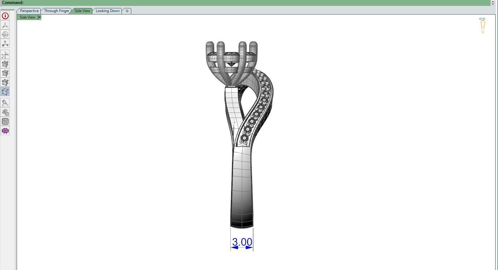 Diamond ring rail-F 3D print model_9