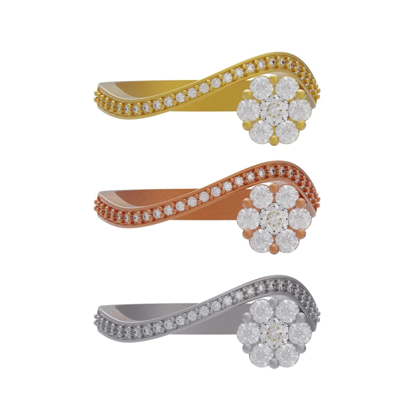 Diamond ring rail-F 3D print model_3