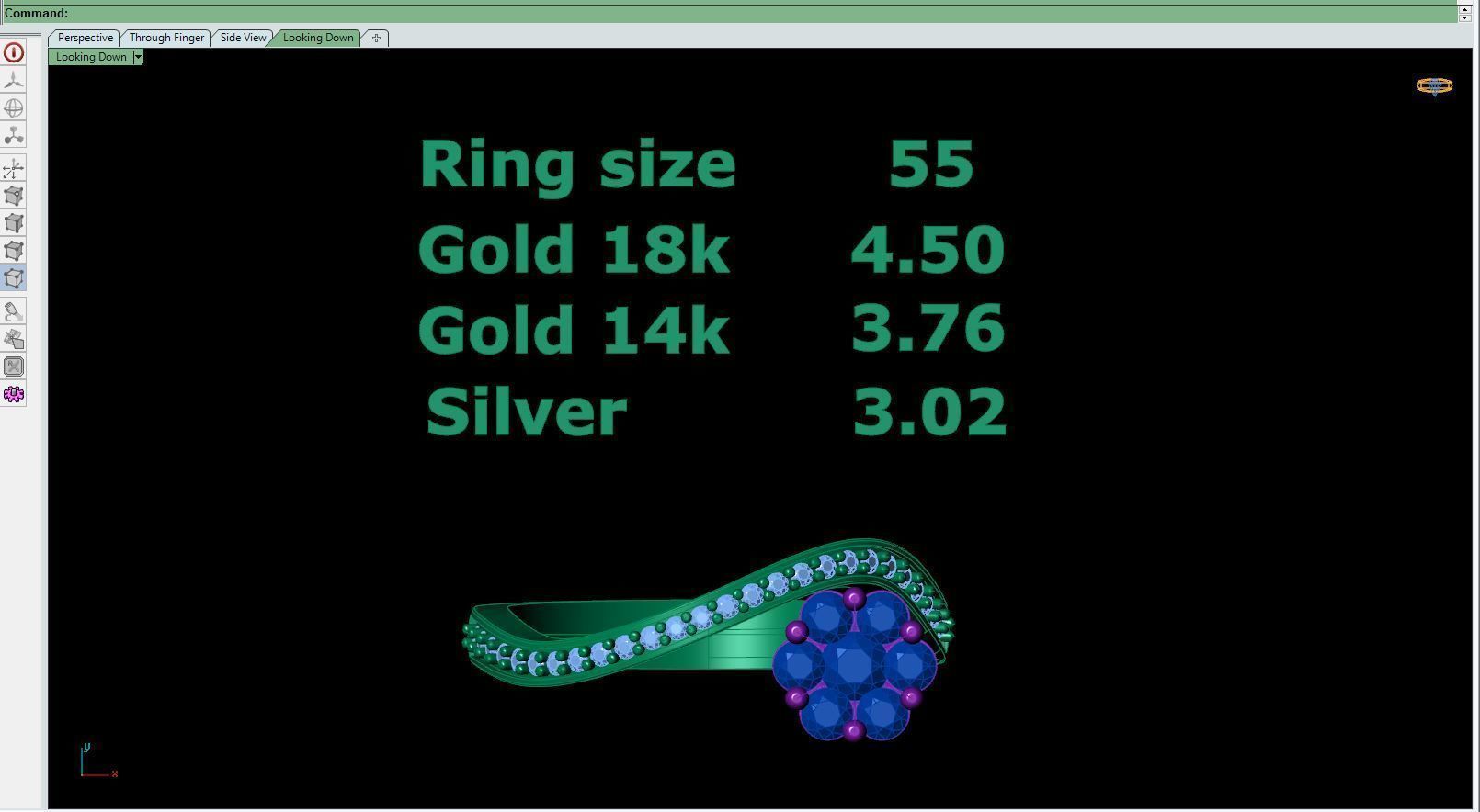 Diamond ring rail-F 3D print model_10