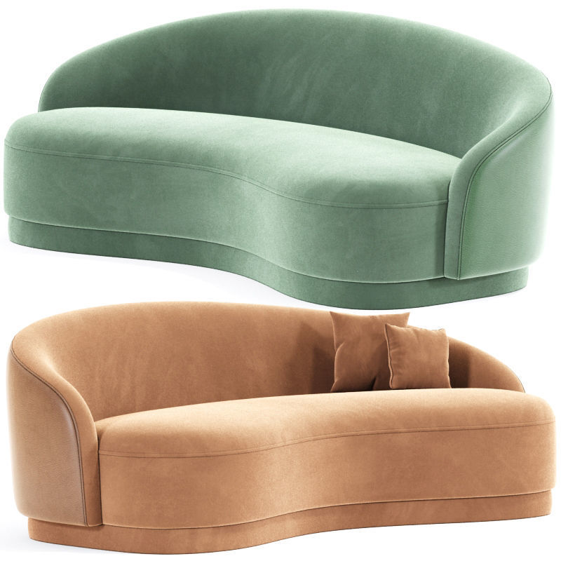 Izzah Fabric Sofa 3D model_3