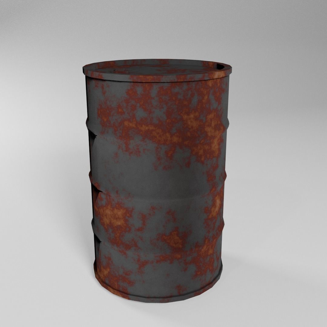Rusty toxic barrel low poly Low-poly 3D model_4