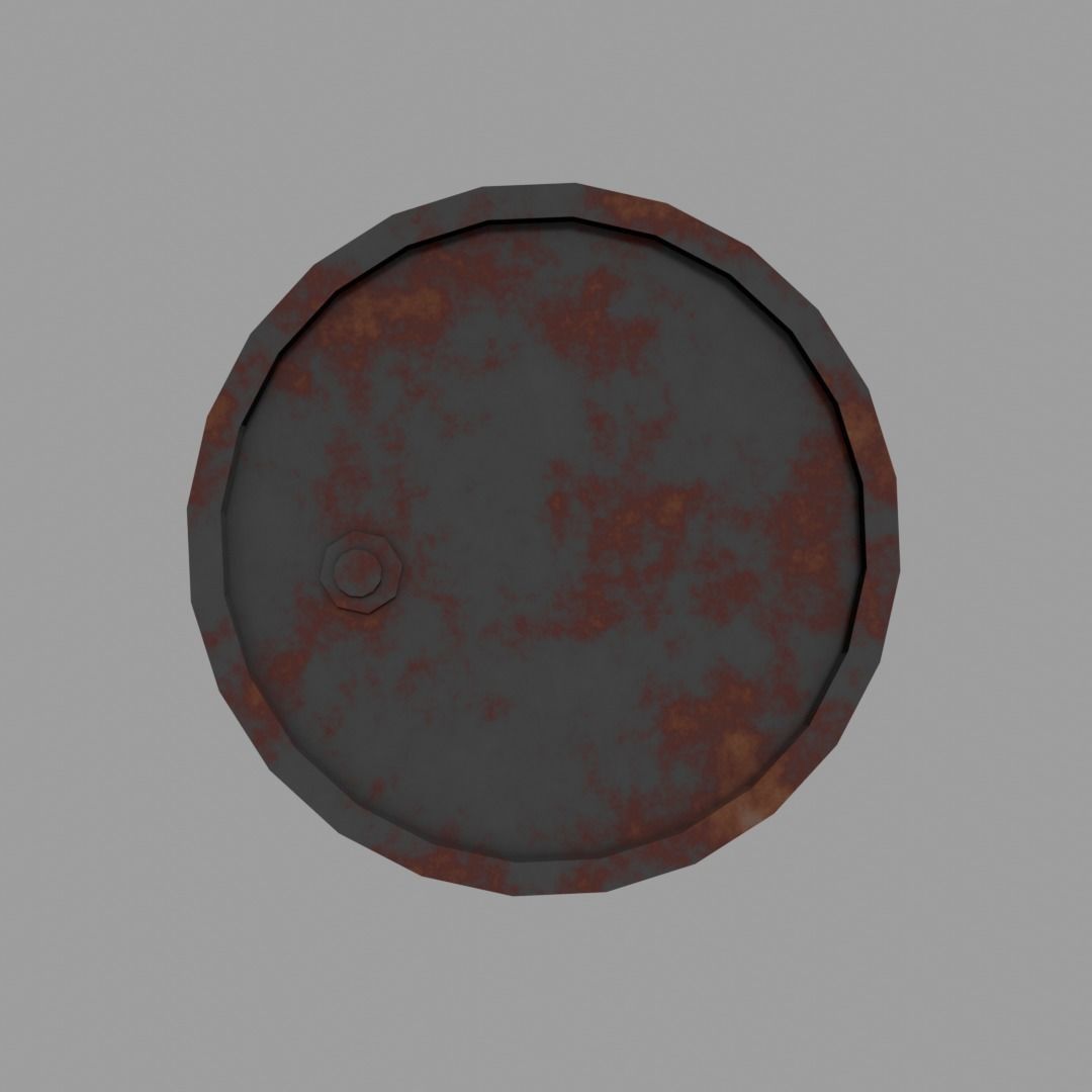 Rusty toxic barrel low poly Low-poly 3D model_2