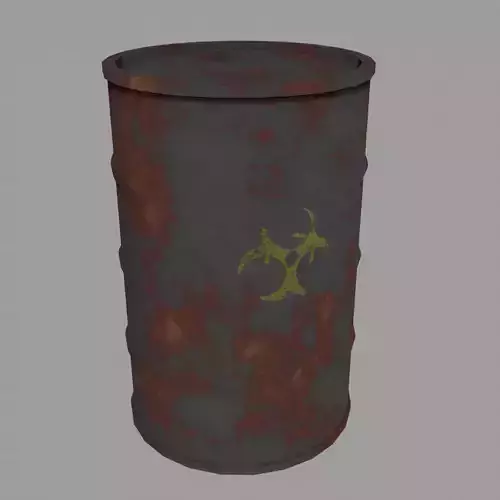 Rusty toxic barrel low poly