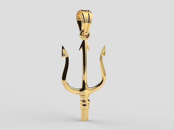 Jewelry trident pendant 3d model print 3D print model