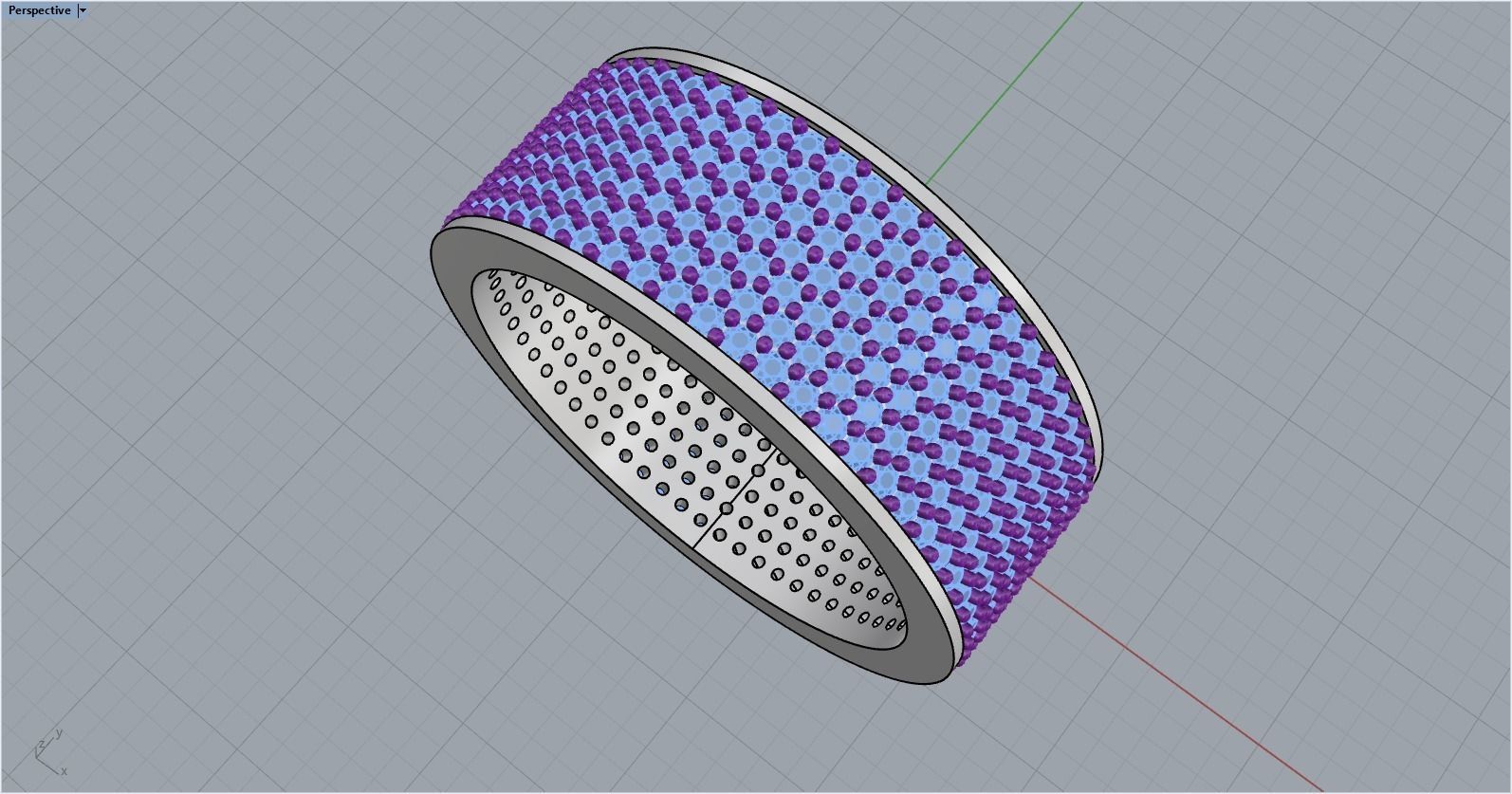 ring with a lot gems 3D print model_10