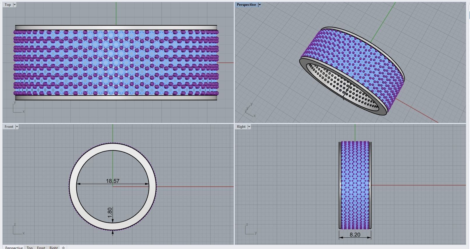 ring with a lot gems 3D print model_6