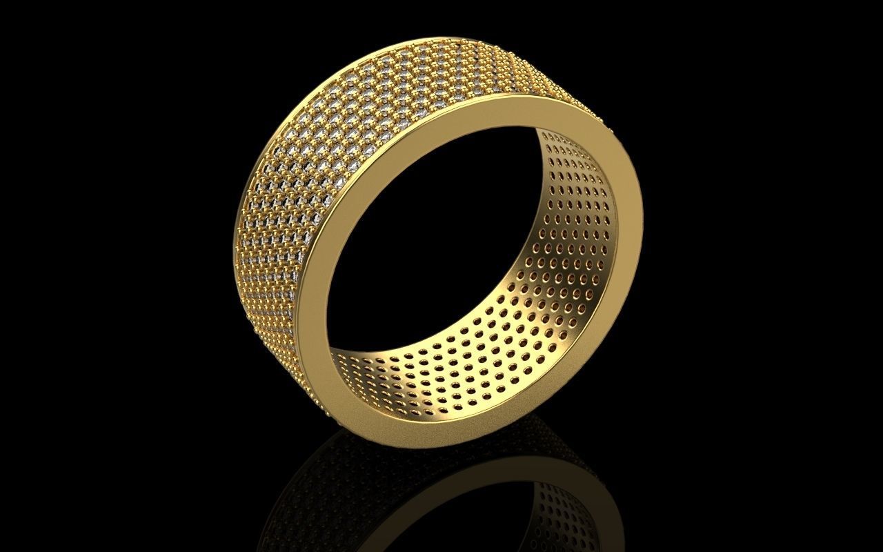 ring with a lot gems 3D print model_70
