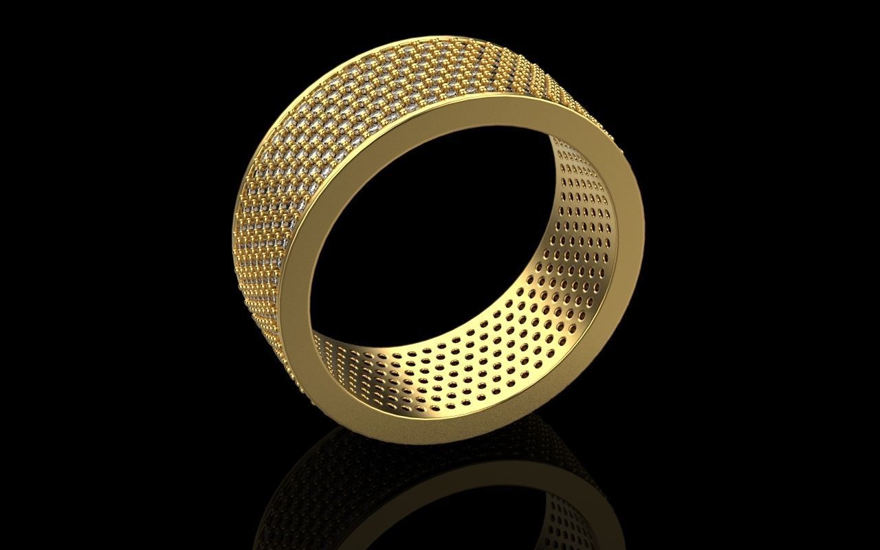 ring with a lot gems 3D print model_65