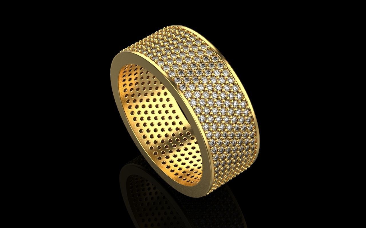 ring with a lot gems 3D print model_28