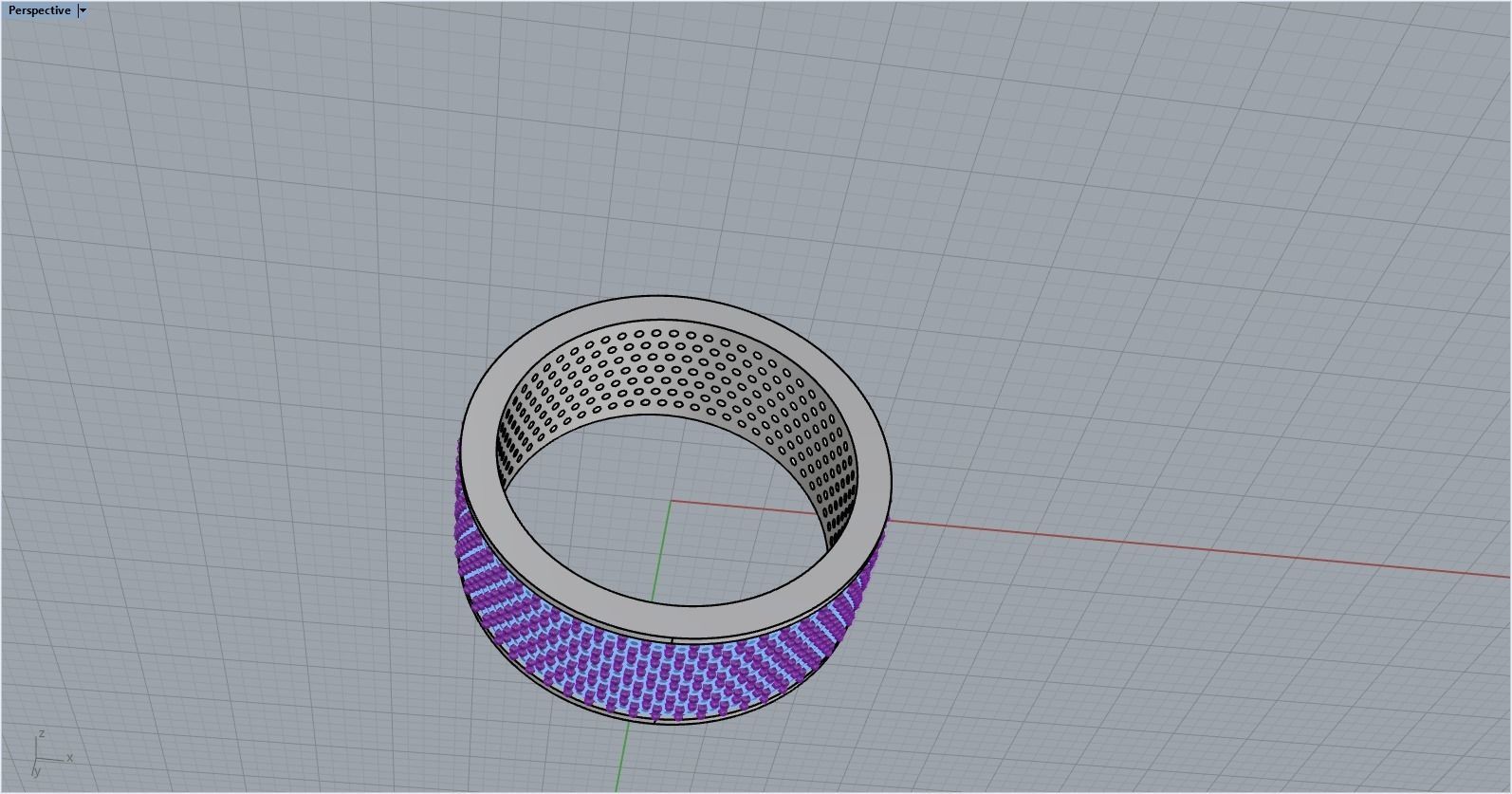ring with a lot gems 3D print model_11