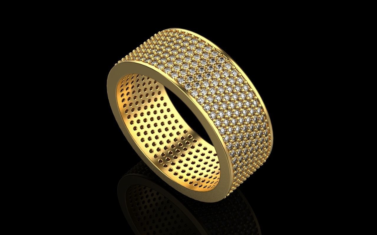 ring with a lot gems 3D print model_23