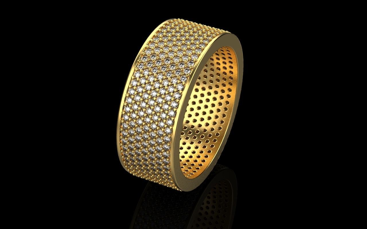 ring with a lot gems 3D print model_52