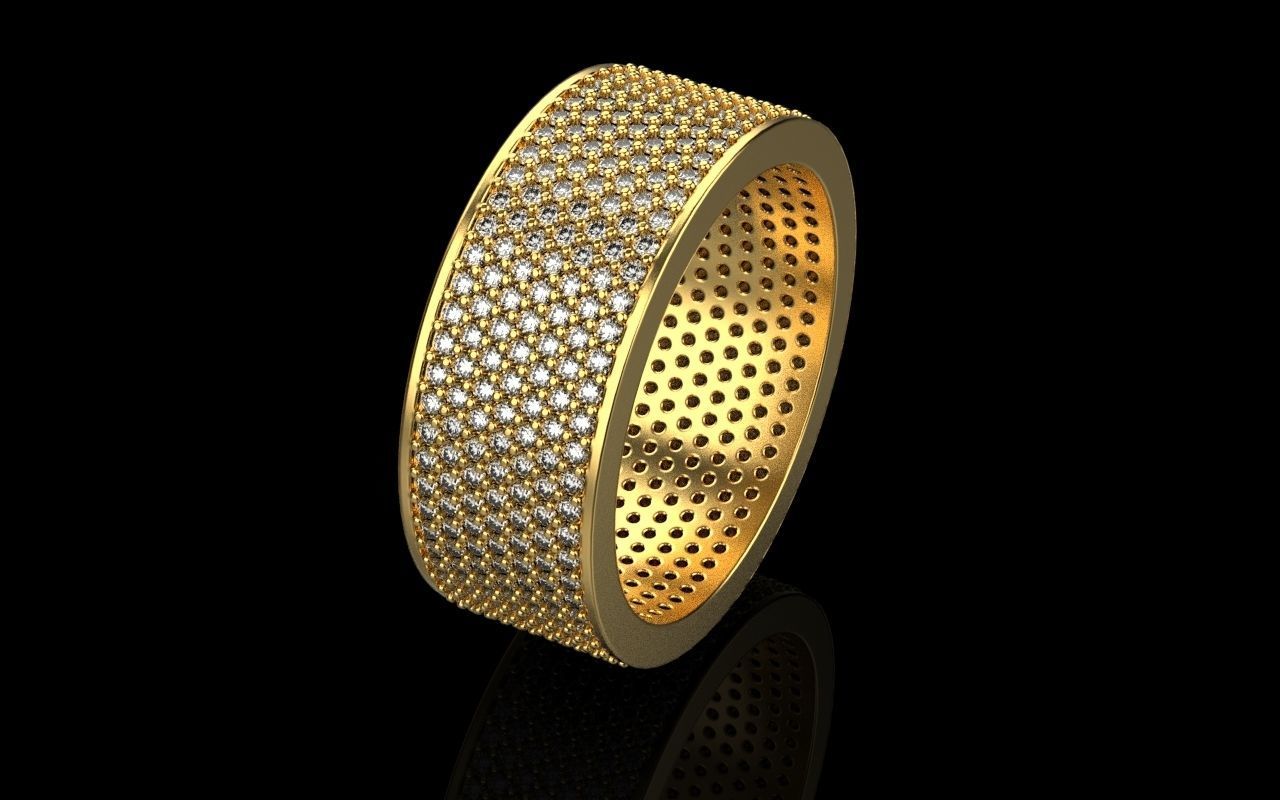 ring with a lot gems 3D print model_53