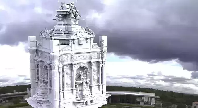 Angel temple with angels on roof 