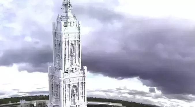 Fantasy Tower with angel statues