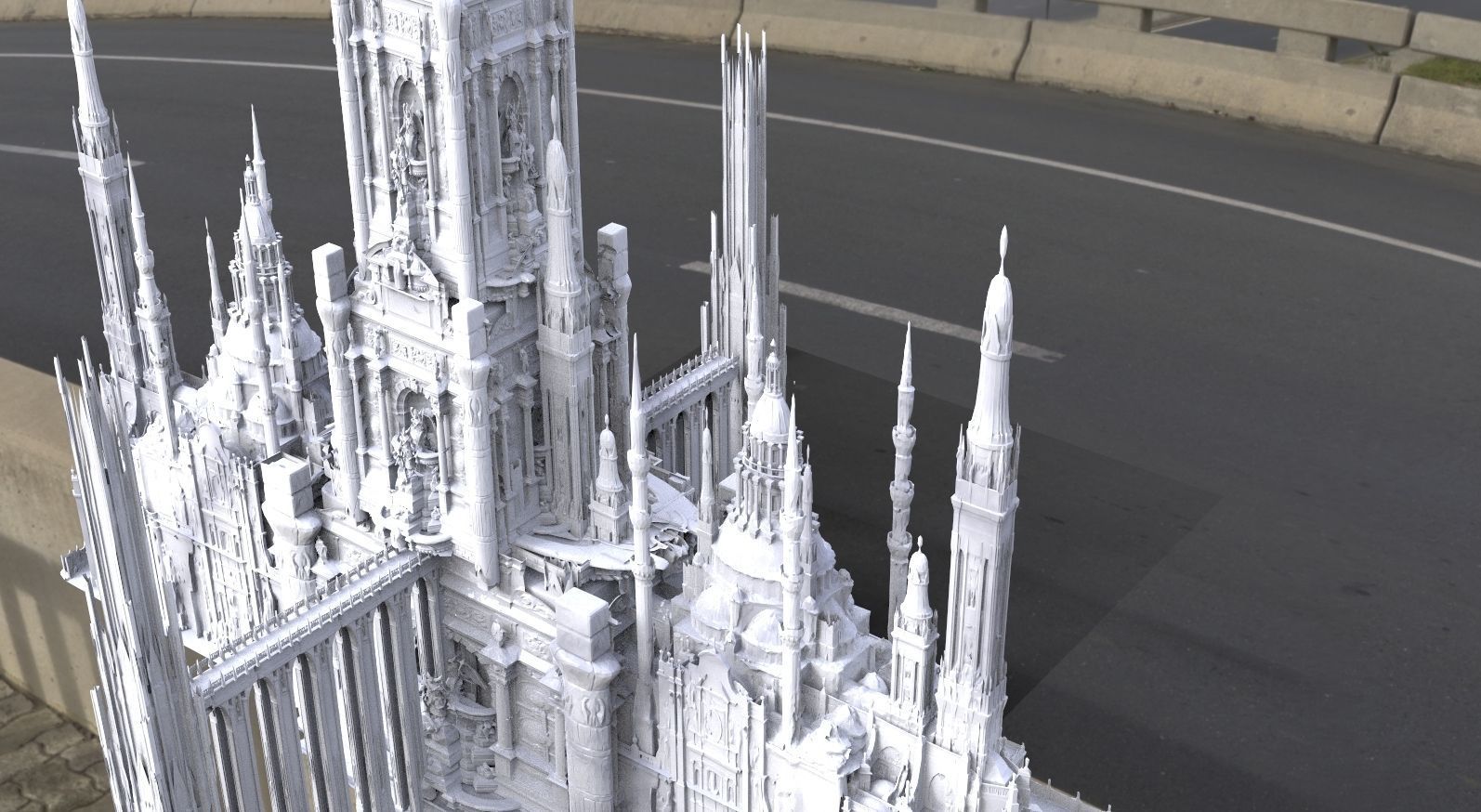 Angelic City of Light Architecture Palace complex 3D model_1