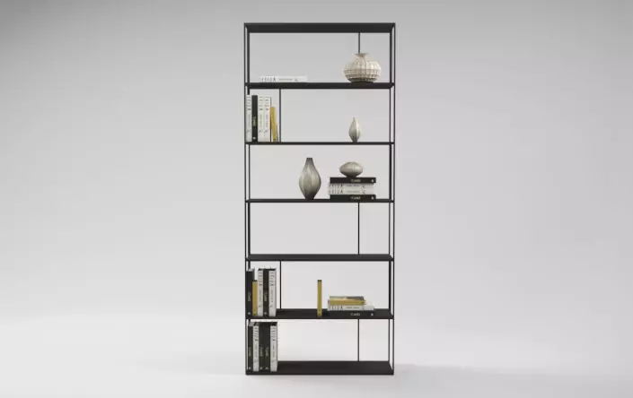 Metal black bookshelf in a modern style Free 3D model