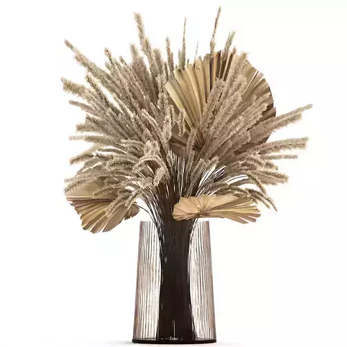 Bouquet of dried flowers in a glass vase 141