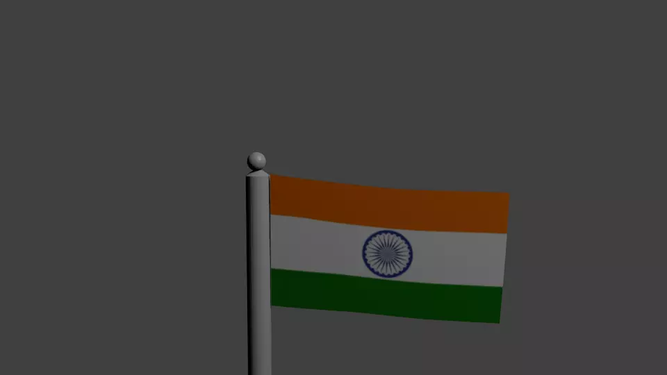 INDIAN FLAG ANIMATED 3D model