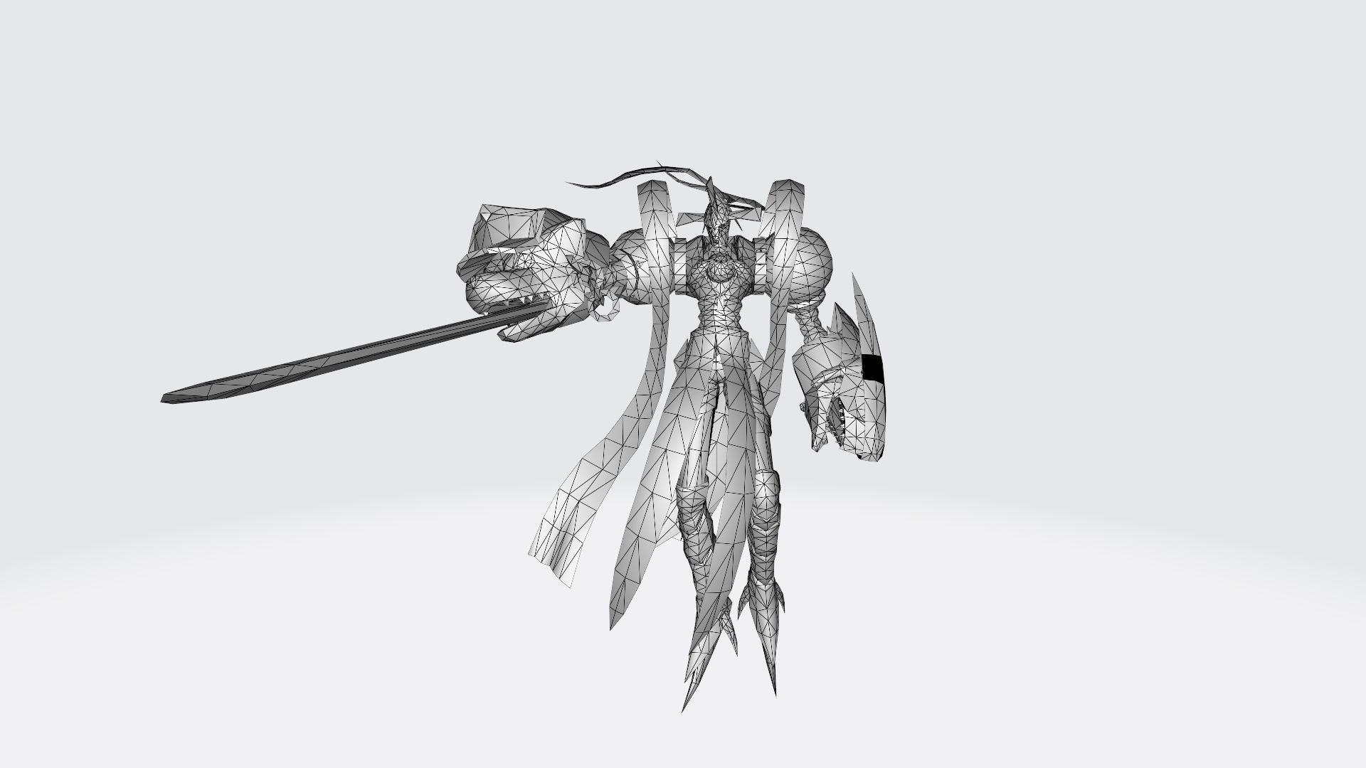 Chaosmon anime character 3D print model_4