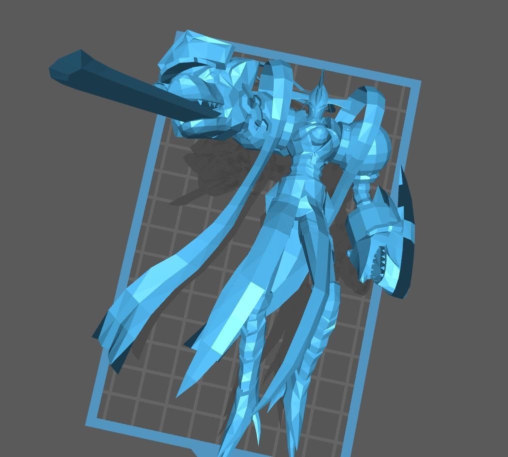 Chaosmon anime character 3D print model_7