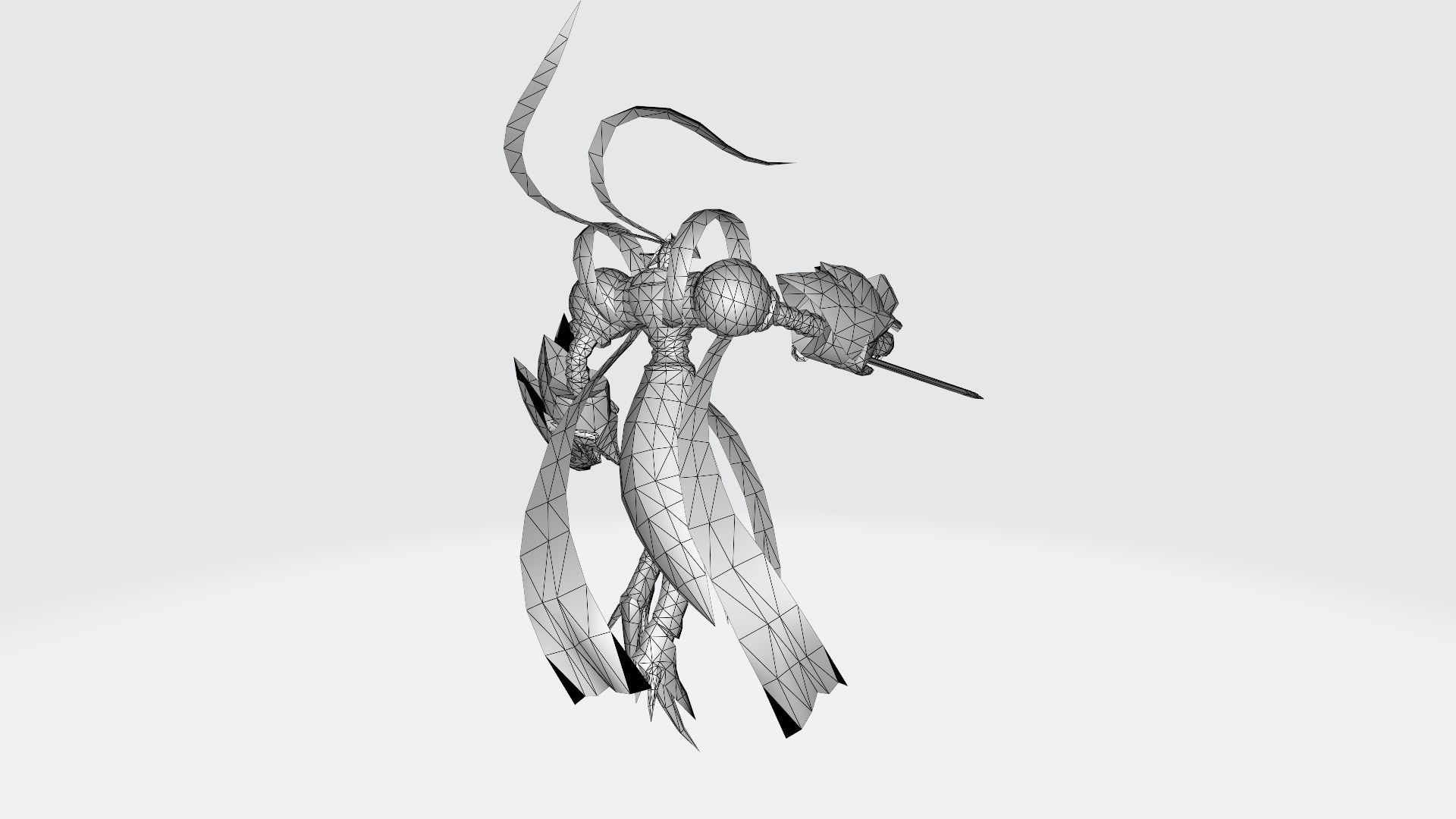 Chaosmon anime character 3D print model_5