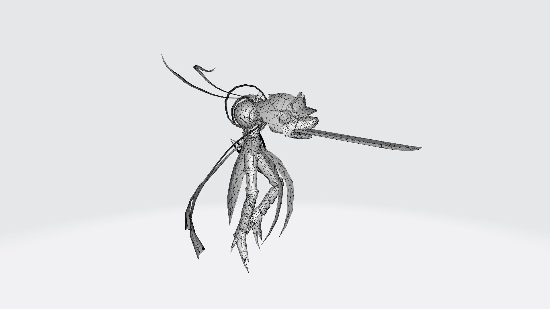 Chaosmon anime character 3D print model_6