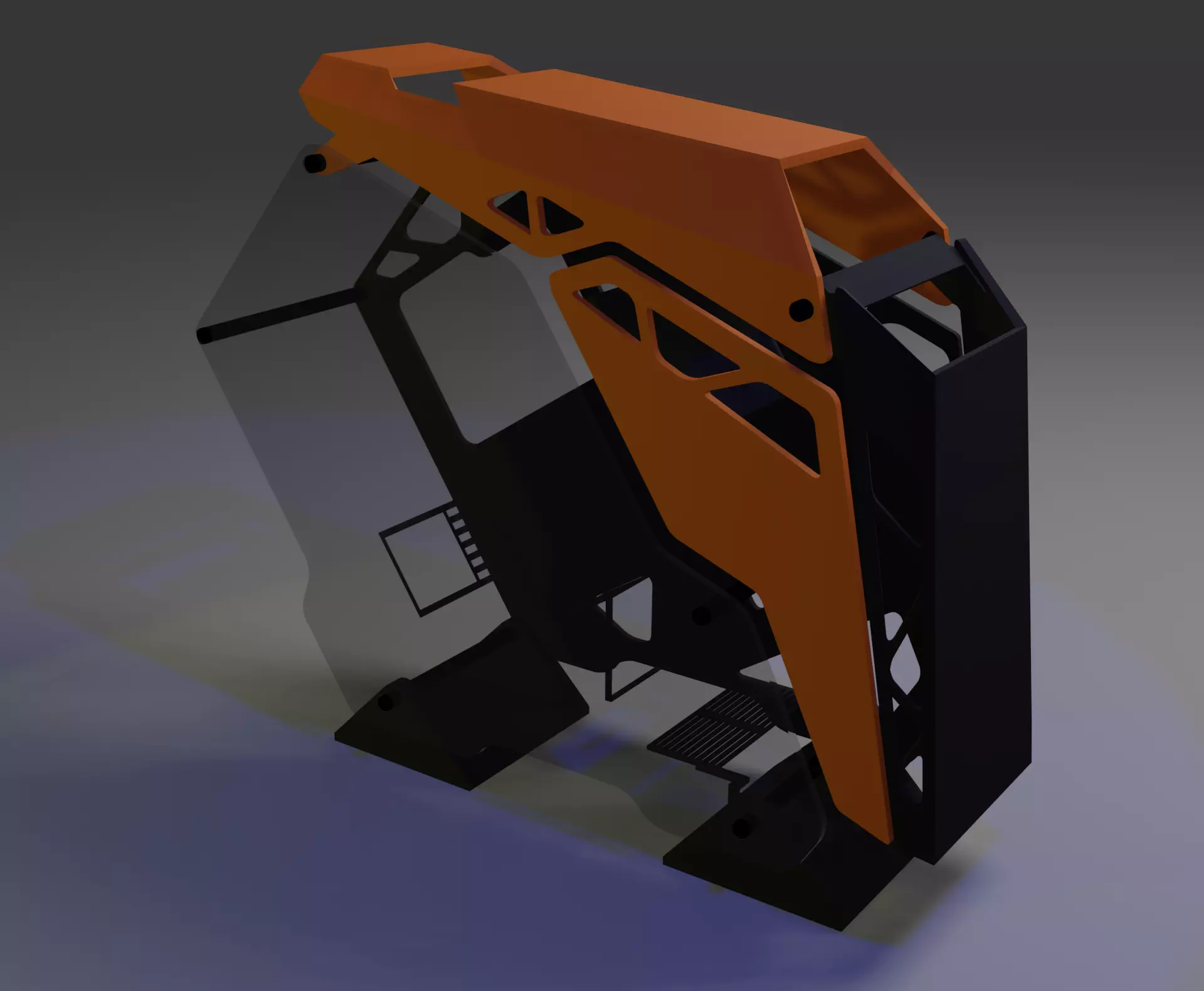 Computer case gaming Low-poly 3D model_0