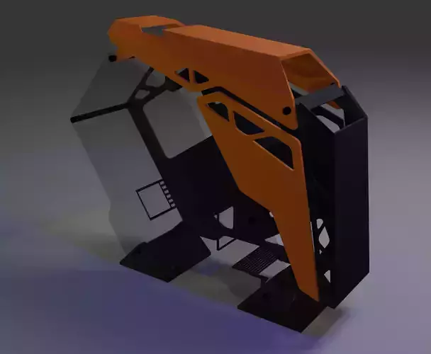 Computer case gaming Low-poly 3D model