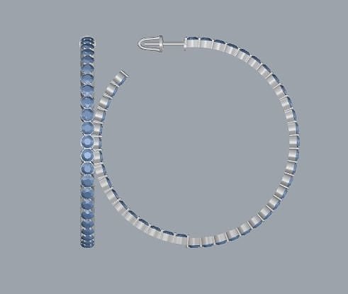 Sterling Silver Hoop Earrings Jewelry 3D print model