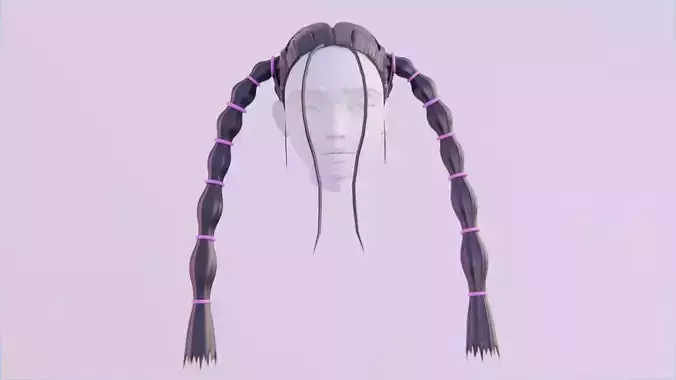 Toon Long Pigtail Hair