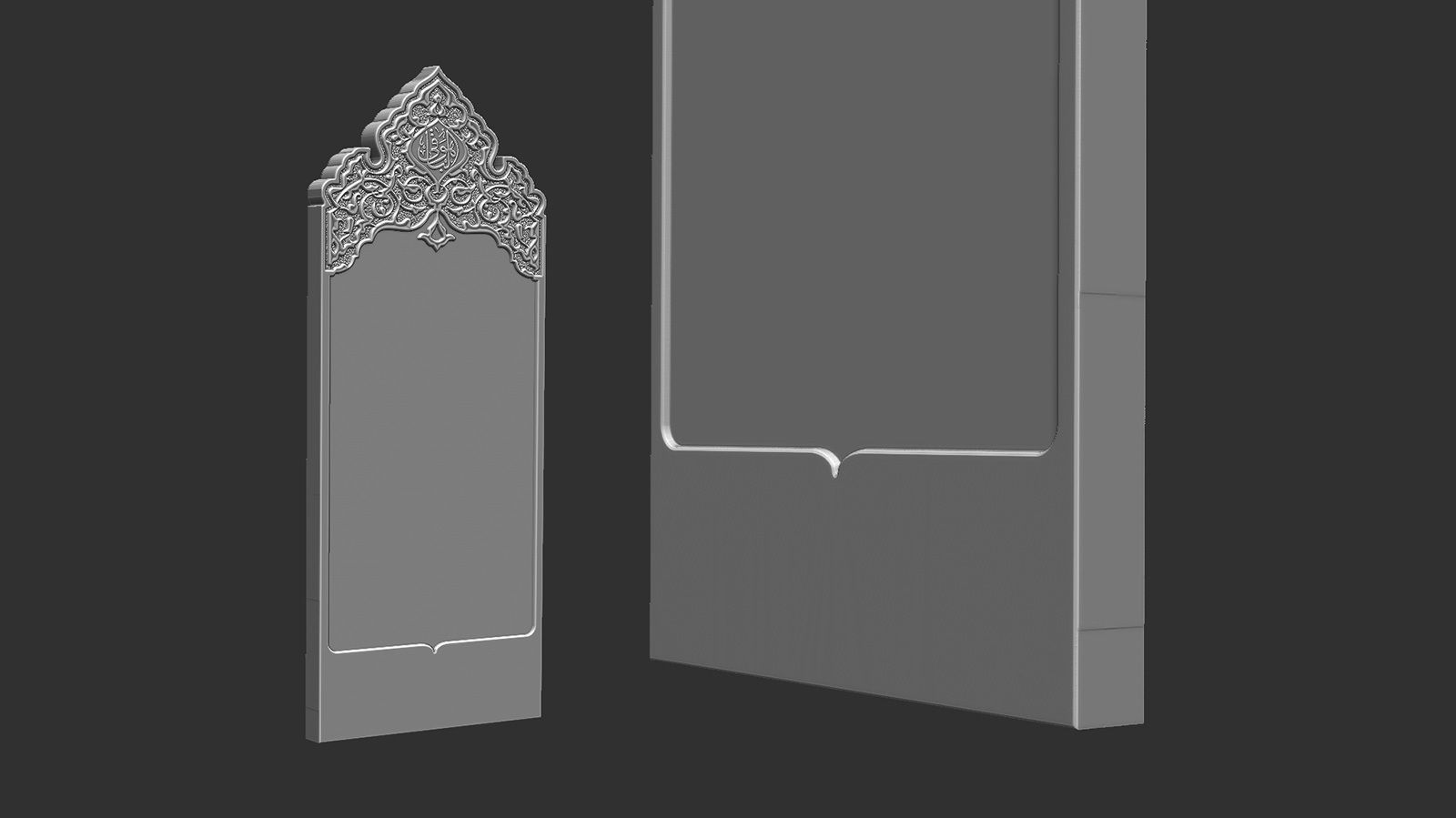 Islamic Memorial Tombstone for cnc Carving 3D print model_3