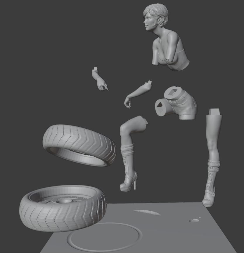 Racing Girl 3D print model_6