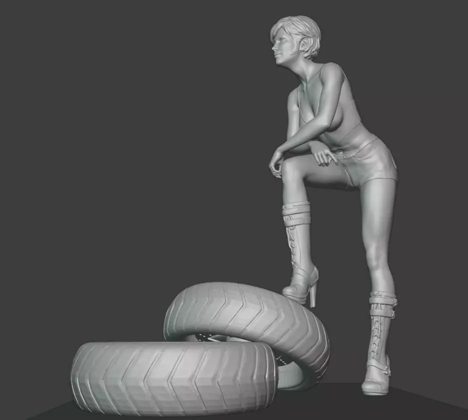 Racing Girl 3D print model_0