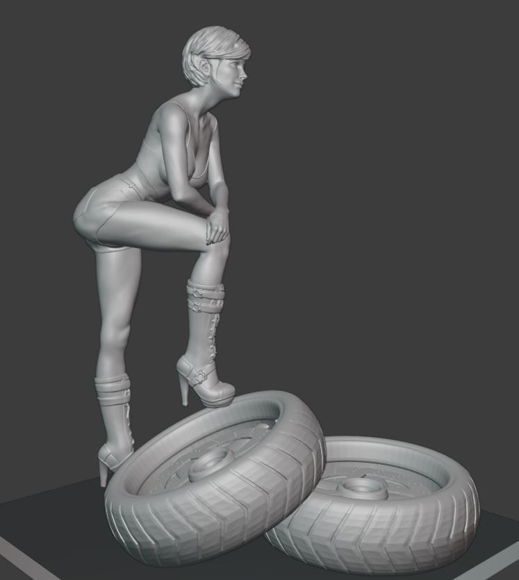 Racing Girl 3D print model_2