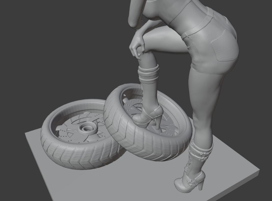 Racing Girl 3D print model_4