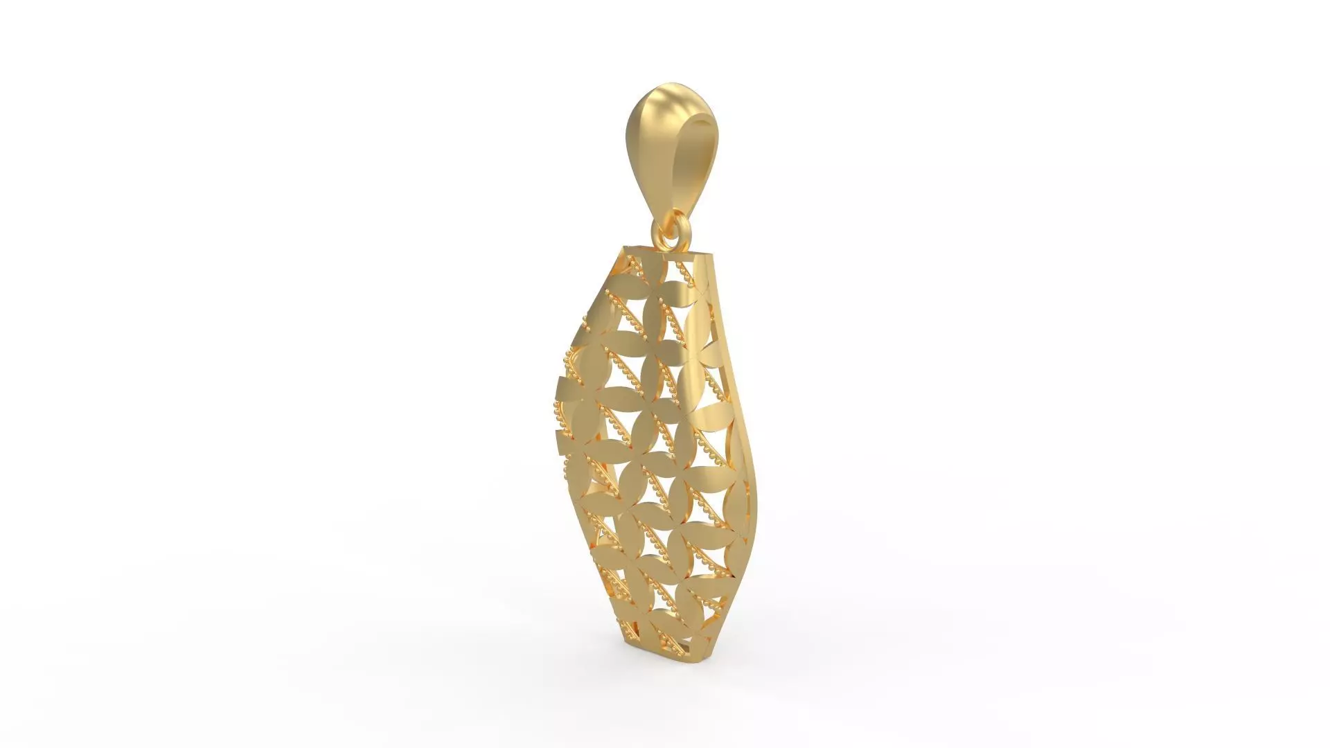 Ultra Vision Flower Leaf Motif Women Pendant 3D print model