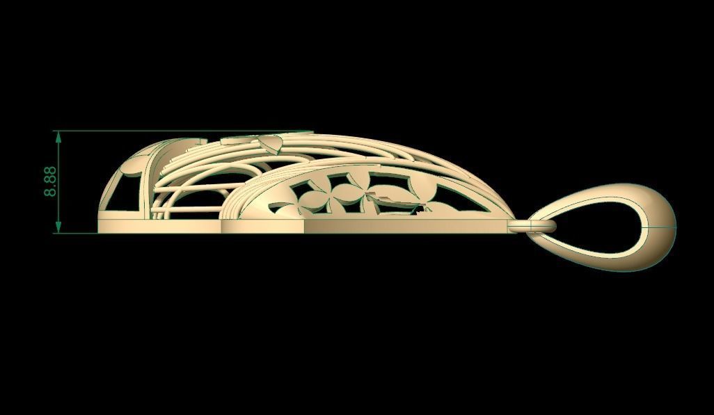 Ultra Vision Wicker Flower Pendant 3D print model_2